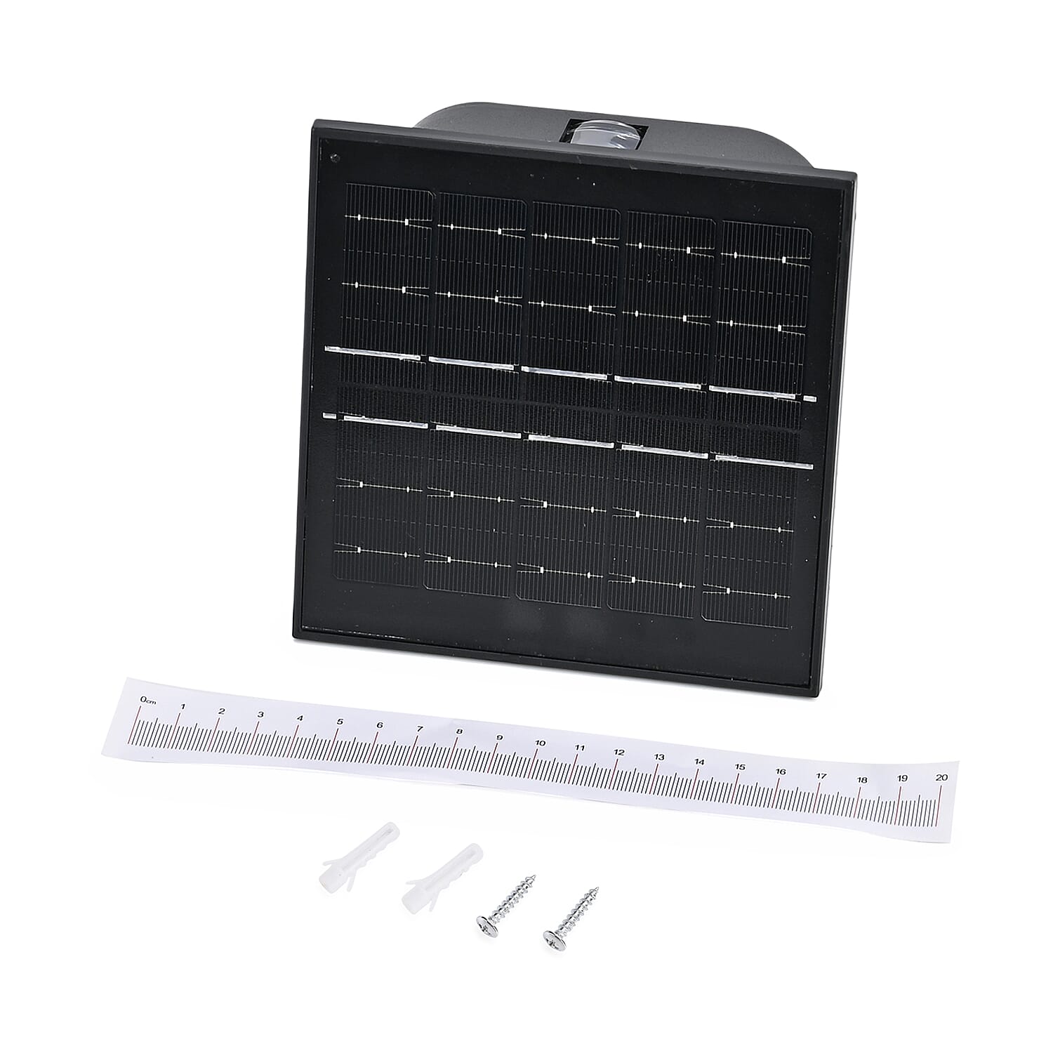 4-Side LED Outdoor Solar Lamp - IP65 Waterproof with Warm & Cold Light - Courtyard & Roadside Lighting - Black