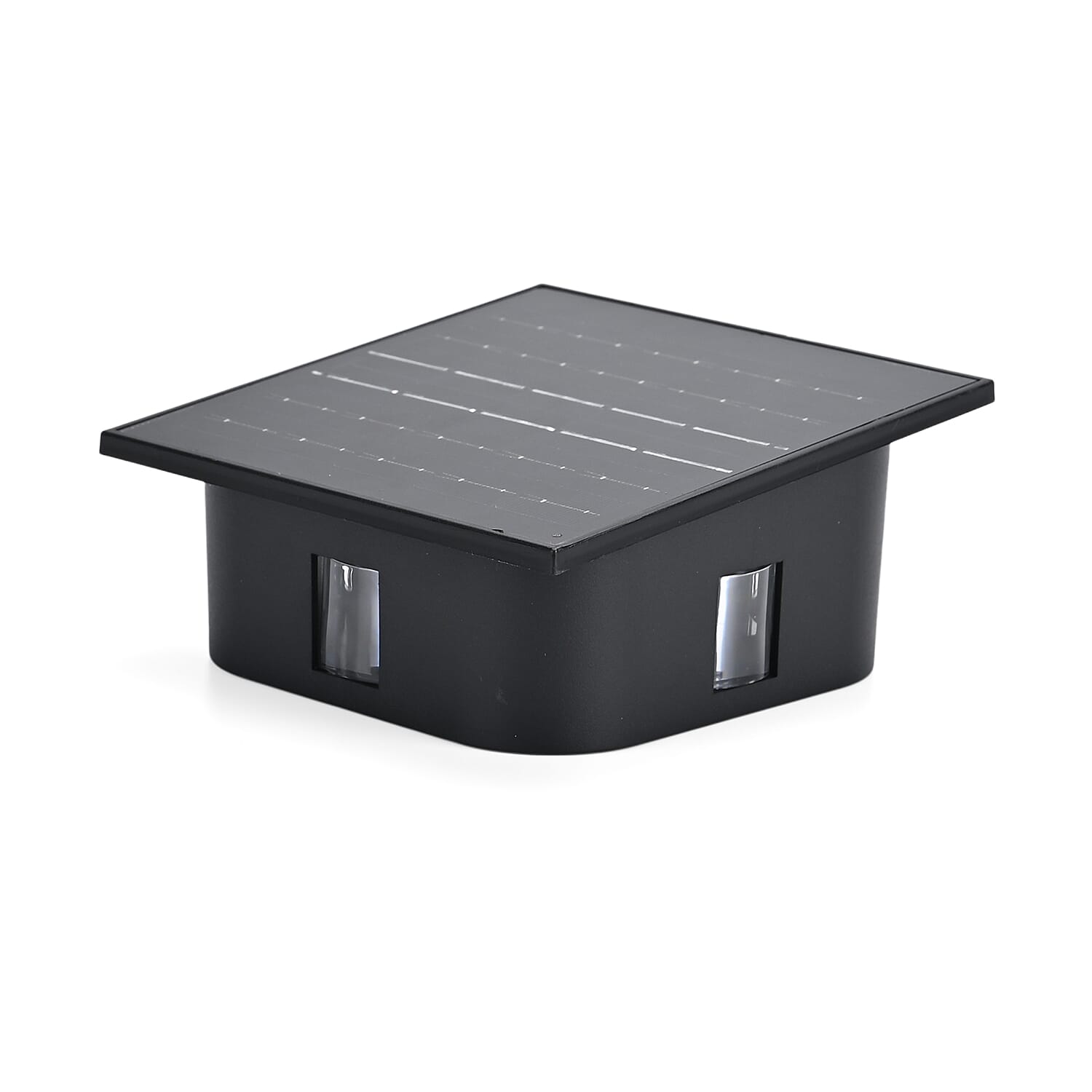 4-Side LED Outdoor Solar Lamp - IP65 Waterproof with Warm & Cold Light - Courtyard & Roadside Lighting - Black