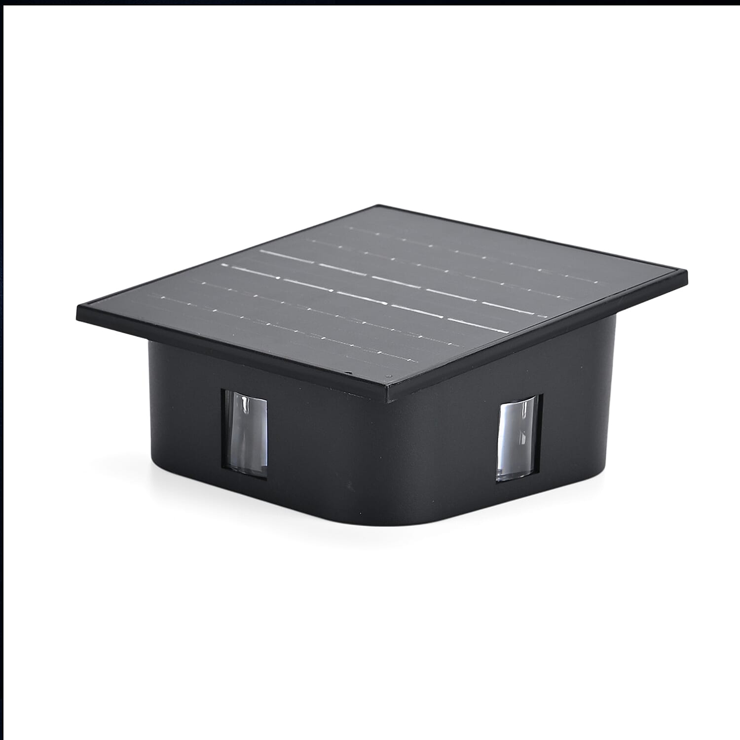 4-Side LED Outdoor Solar RGB Lamp - IP65 Waterproof with Color Changing for Courtyard & Roadside - Black