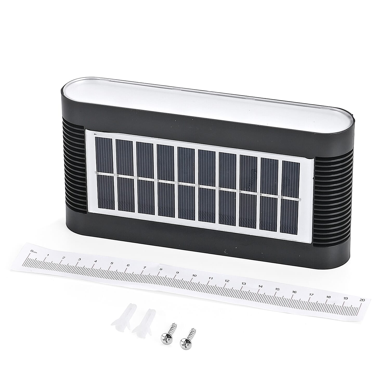 8-LED Outdoor Solar Lamp - IP65 Waterproof with Warm & Cool Light (60W) - Black