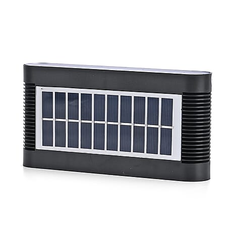 8-LED Outdoor Solar RGB Lamp - IP65 Waterproof with Color Changing Light (60W) - Black