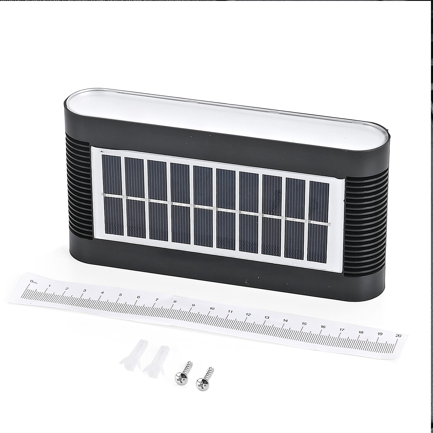 8-LED Outdoor Solar RGB Lamp - IP65 Waterproof with Color Changing Light (60W) - Black