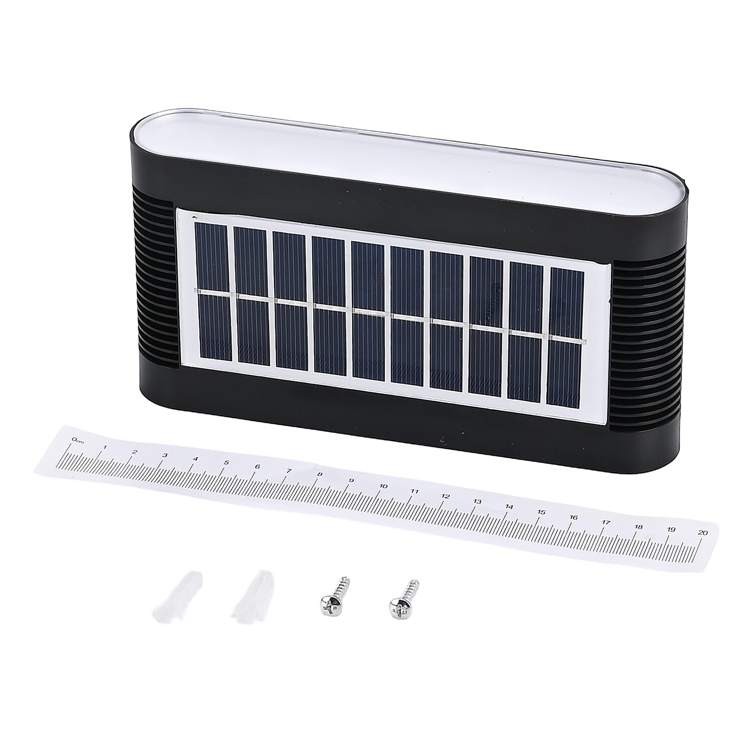 8-LED Outdoor Solar RGB Lamp - IP65 Waterproof with Color Changing Light (60W) - Black