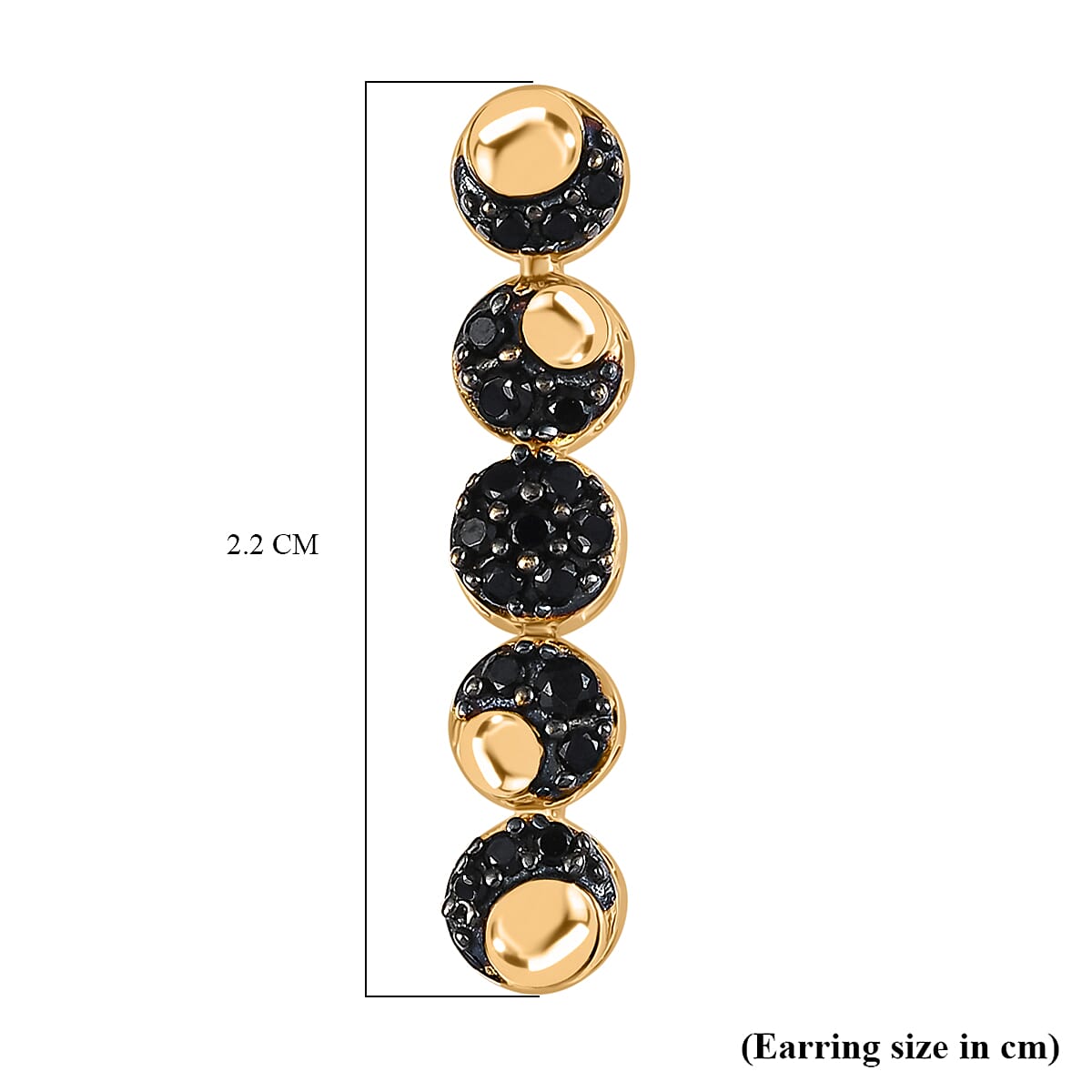 GP Celestial Dream Collection - Black Spinel & Blue Sapphire Earring with Push Back in 18K Vermeil Yellow Gold Plated Sterling Silver GP Celestial Dream Collection - Black Spinel & Blue Sapphire Earring with Push Back in 18K Vermeil Yellow Gold Plated Sterling Silver