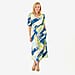 La Marey Abstract Brushstroke Print Midi Dress (Size 16 to 18) - Light Green