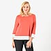 Hem &amp; Cuff Color Block Top (Size 16 to 18) - Red &amp; Ivory