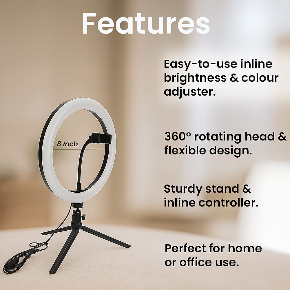 8inch Ring Light - Black