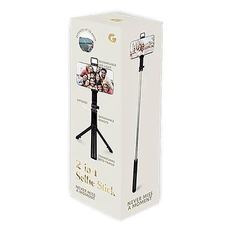 2-in-1 Selfie Stick - Black