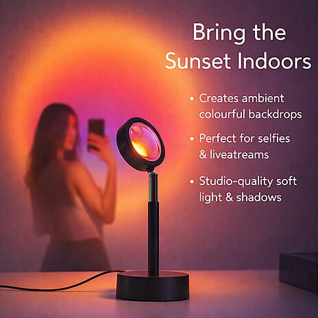 Mood Projection Sunset Lamp With 4 Colourful Film Filters - May Help Boost Mood & Improve Sleep Quality