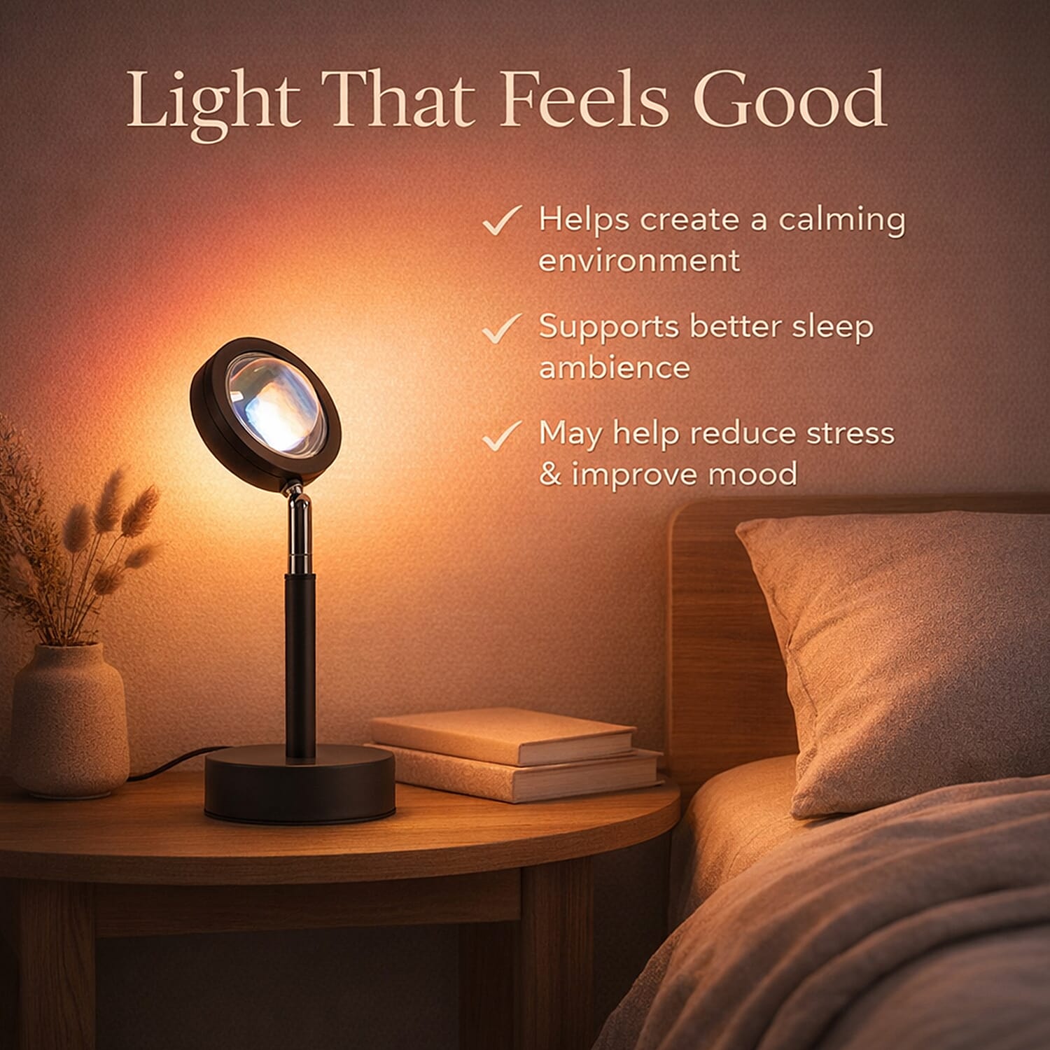 Mood Projection Sunset Lamp With 4 Colourful Film Filters - May Help Boost Mood & Improve Sleep Quality