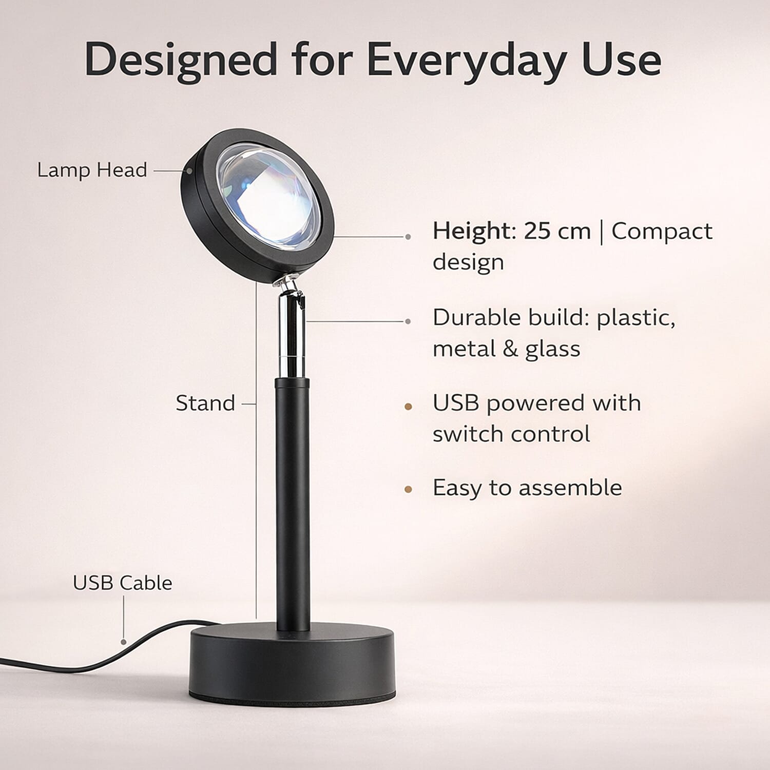 Mood Projection Sunset Lamp With 4 Colourful Film Filters - May Help Boost Mood & Improve Sleep Quality