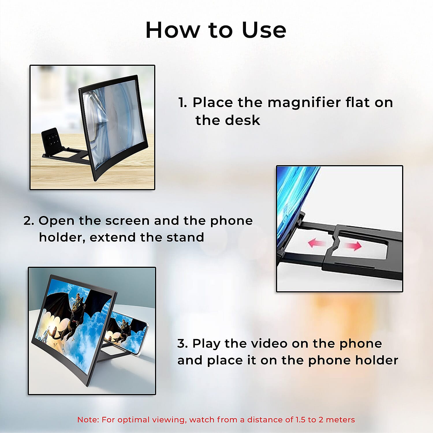 Phone Screen Magnifier - Black