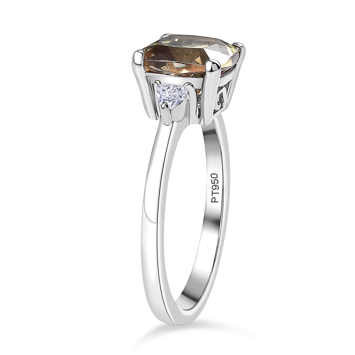 Luxuriant 950 Platinum AAA Turkizite Lab Grown Diamond (VS-EF) Ring 2.90 Ct, Platinum Wt. 4.33 Gms.