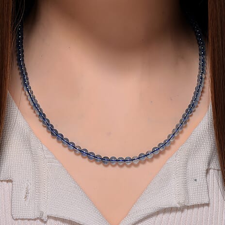 Santa Maria Aquamarine Necklace (Size 20-2 Ext.) with Lobster Clasp in Rhodium Overlay Sterling Silver 90.00 Ct.