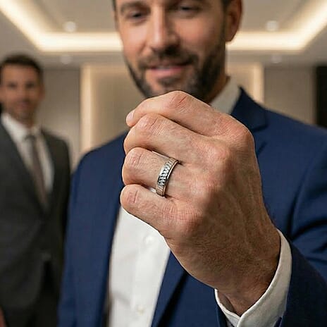 CloseOut Deal - Rhapsody 950 Platinum Spinner Band Ring