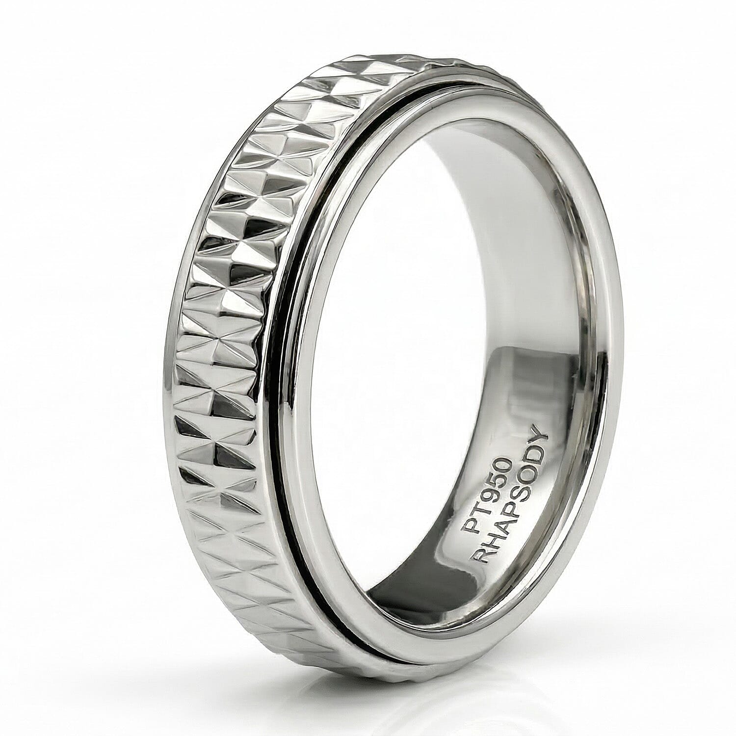 CloseOut Deal - Rhapsody 950 Platinum Spinner Band Ring