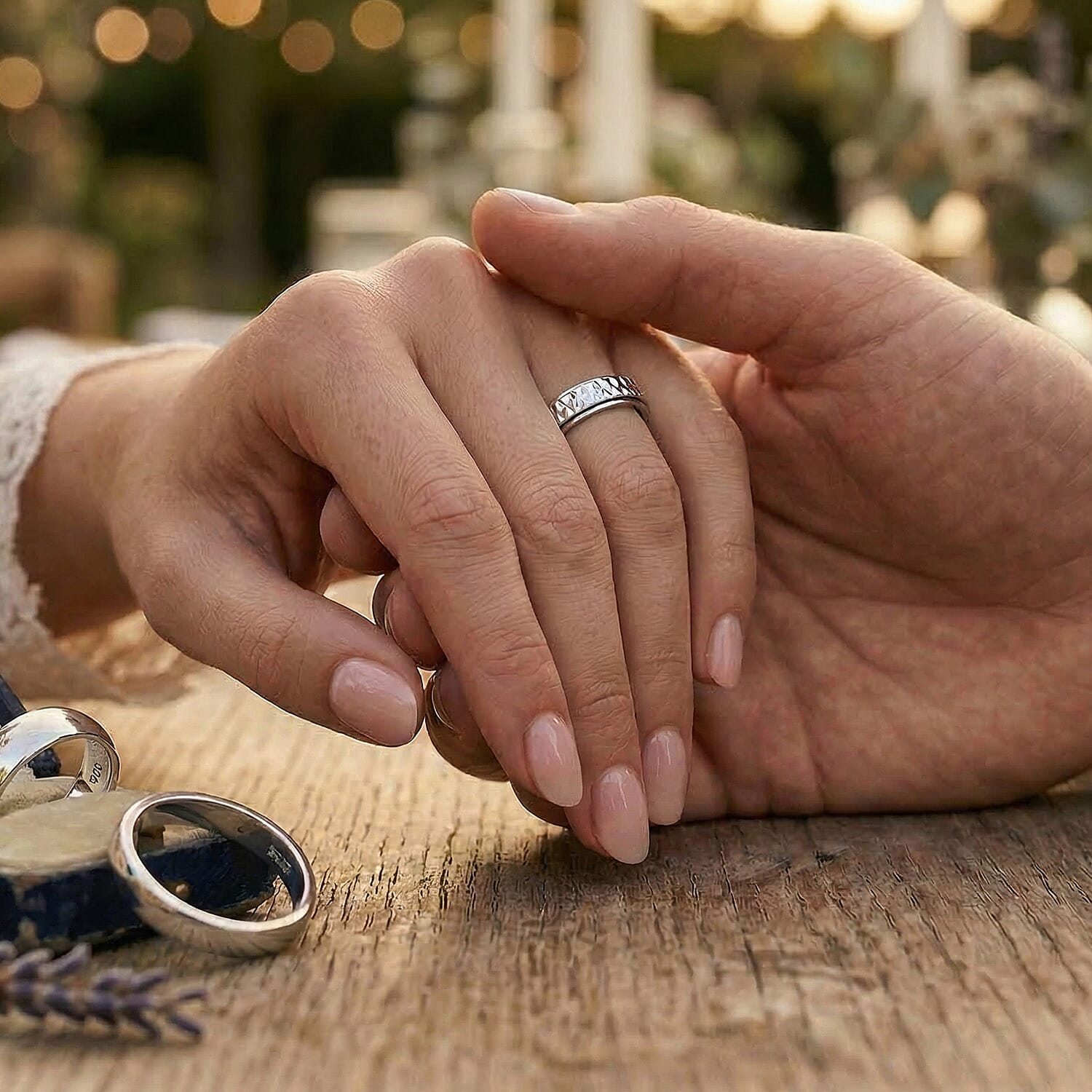 CloseOut Deal - Rhapsody 950 Platinum Spinner Band Ring