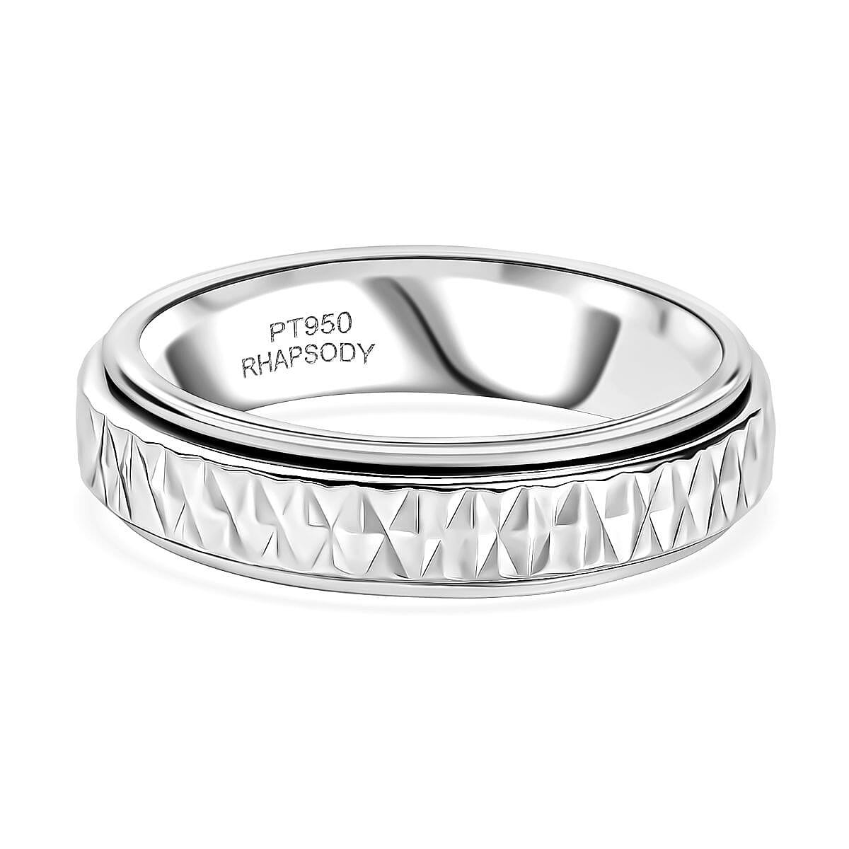 CloseOut Deal- 950 Platinum Band Spinner Ring, Platinum Wt.5.75 Gms