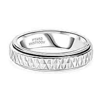 953 Platinum Fidget Spinner Band Anxiety Stress Reliever Ring for Men and Women