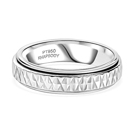 CloseOut Deal- 950 Platinum Band Spinner Ring, Platinum Wt.5.75 Gms