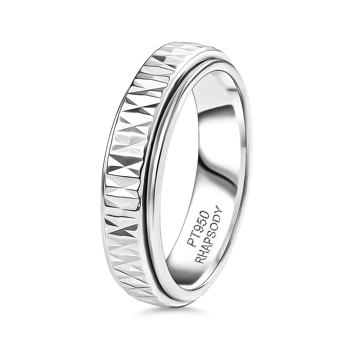 CloseOut Deal- 950 Platinum Band Spinner Ring, Platinum Wt.5.75 Gms