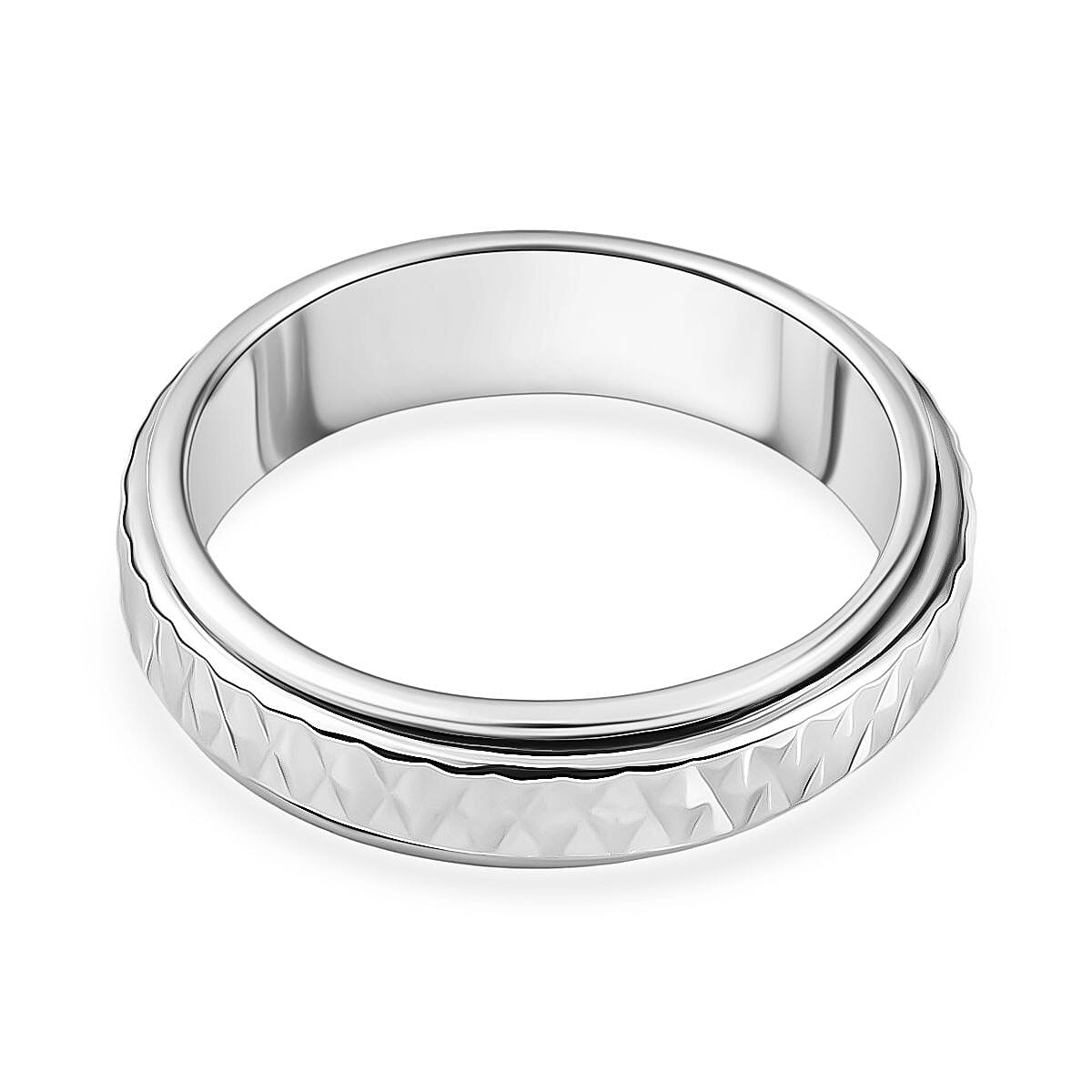 CloseOut Deal- 950 Platinum Band Spinner Ring, Platinum Wt.5.75 Gms