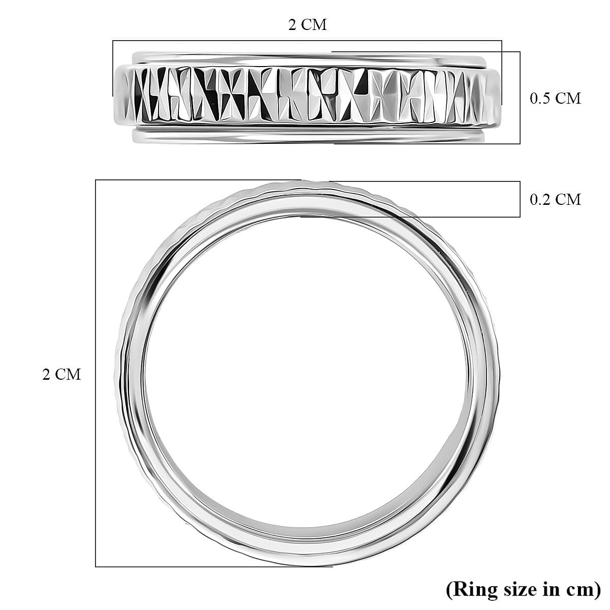 CloseOut Deal- 950 Platinum Band Spinner Ring, Platinum Wt.5.75 Gms