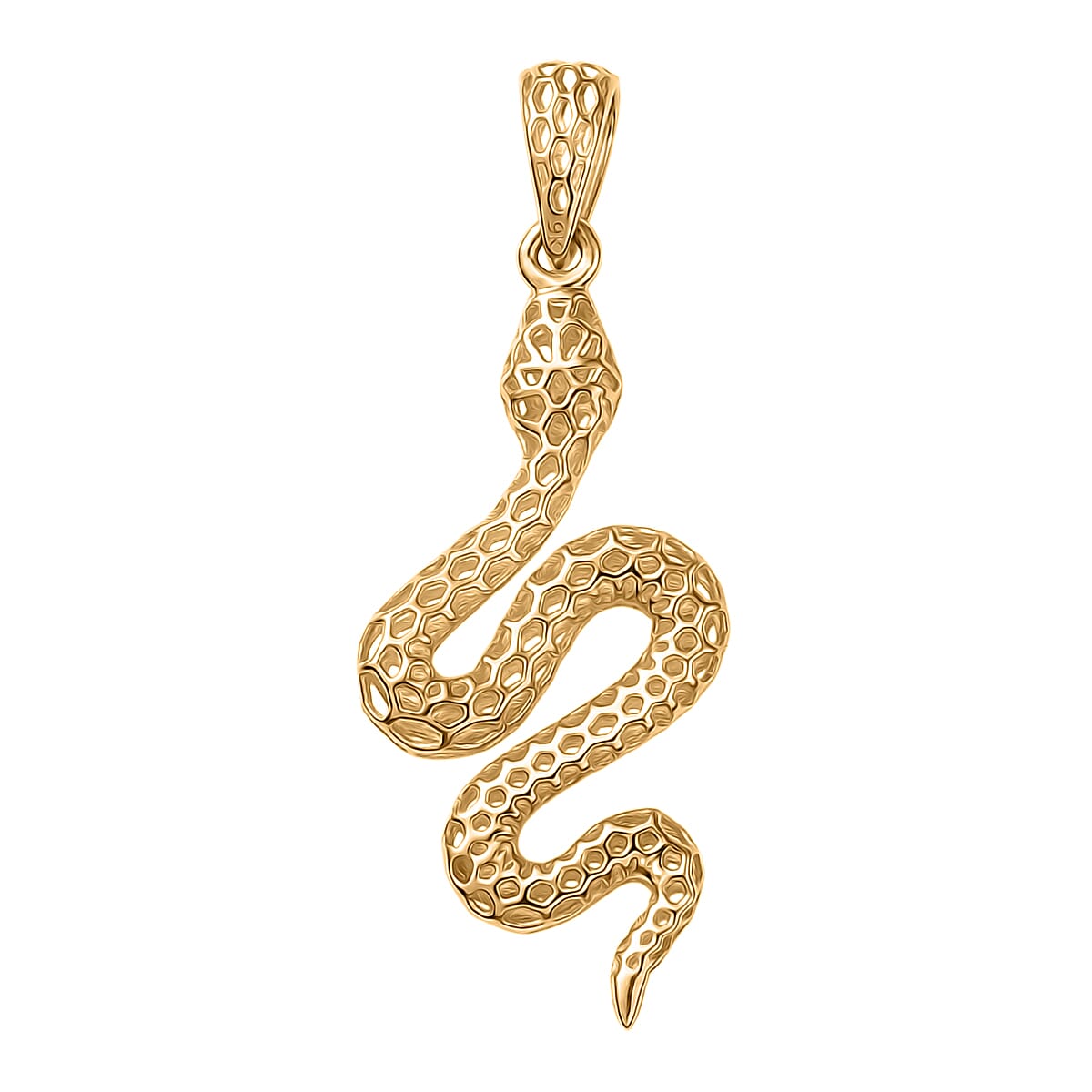 9K Yellow Gold Snake Pendant