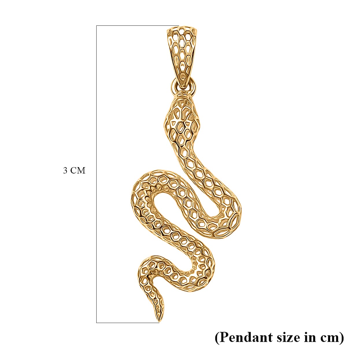 9K Yellow Gold Snake Pendant