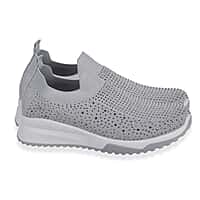 Urban Jacks Women's Casual Slip-On Trainers with Memory Foam - Diamond Detail