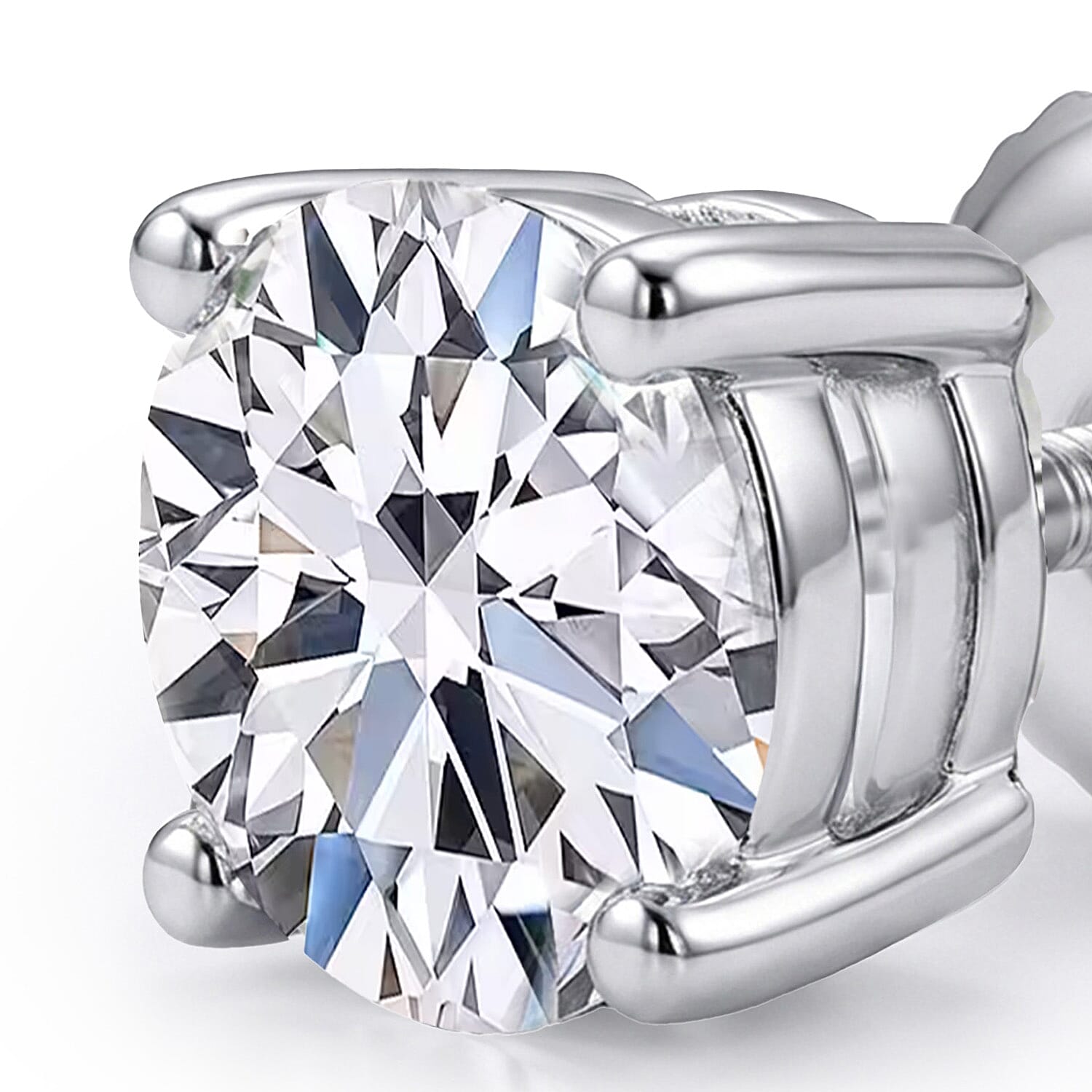 Luxuriant Diamond 950 Platinum IGI Certified Lab Grown Diamond VS-EF Solitaire Stud Earrings with Screw Back 5 Ct.