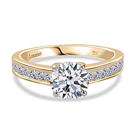LUXURIANT 1.50 Ct. Lab Grown Diamond Solitaire Ring in 9K Yellow Gold SGL Certified