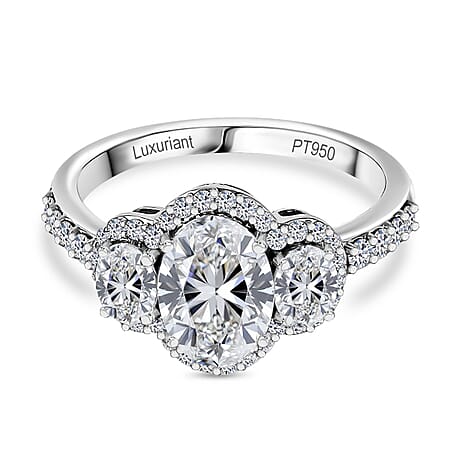Luxuriant Diamond 950 Platinum IGI Certified (VS-EF) Lab Grown Diamond Ring 2.50 Ct, Platinum wt. 4.60 Gms.