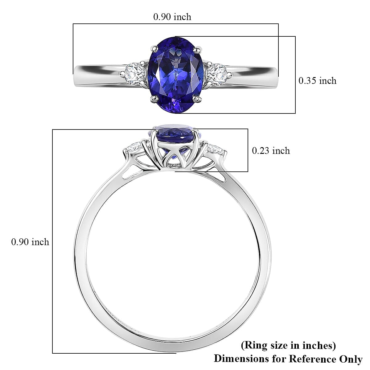 Rhapsody 950 Platinum AAAA Tanzanite White Diamond EF, VS Solitaire Ring, Platinum Wt.5 Gms 1.670 Ct. Rhapsody 950 Platinum AAAA Tanzanite White Diamond EF, VS Solitaire Ring, Platinum Wt.5 Gms 1.670 Ct.