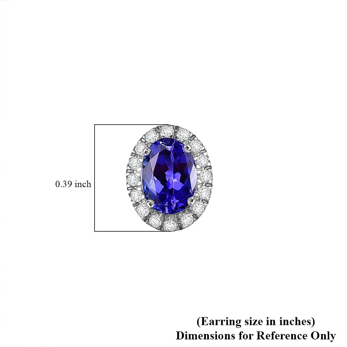 Rhapsody 950 Platinum AGI Certified AAAA Tanzanite & White Diamond (VS-EF) Stud Earring with Screw Back 2.27 Ct, Platinum Wt. 3.75 Gms.