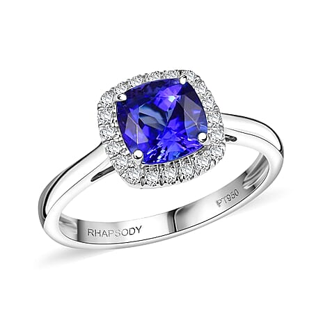 950 Platinum AAAA Tanzanite White Diamond VS-EF Solitaire Ring, Platinum Wt.5.05 Gms  2.801  Ct.