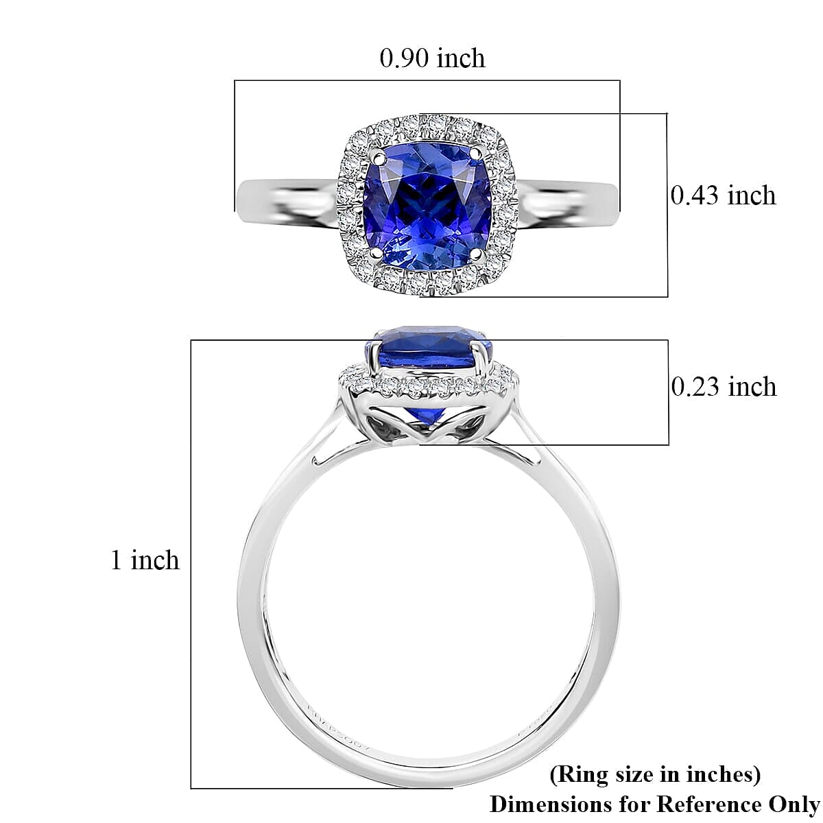 950 Platinum AAAA Tanzanite White Diamond VS-EF Solitaire Ring, Platinum Wt.4.97 Gms  2.801  Ct.