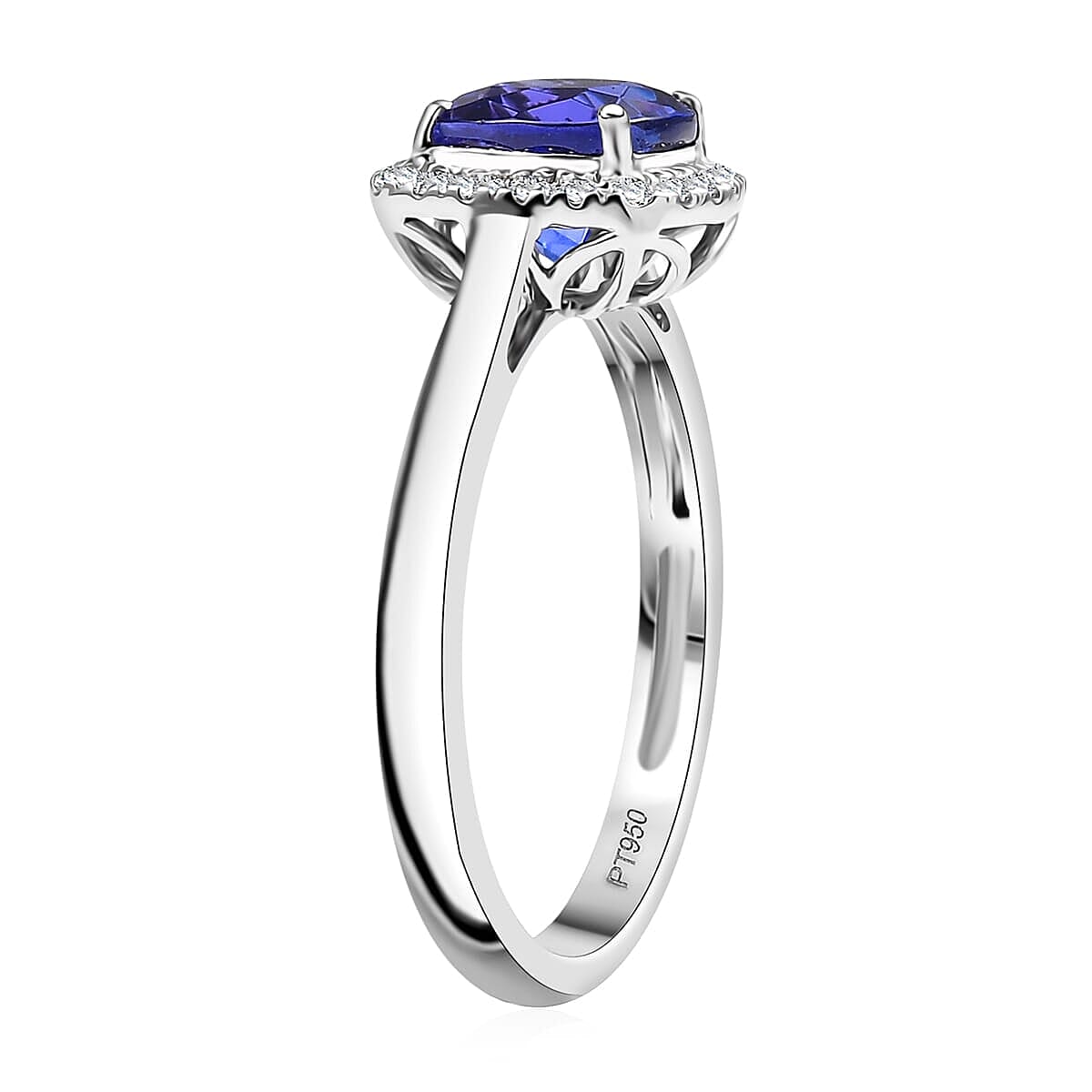 950 Platinum AAAA Tanzanite White Diamond VS-EF Solitaire Ring, Platinum Wt.4.97 Gms  2.801  Ct.