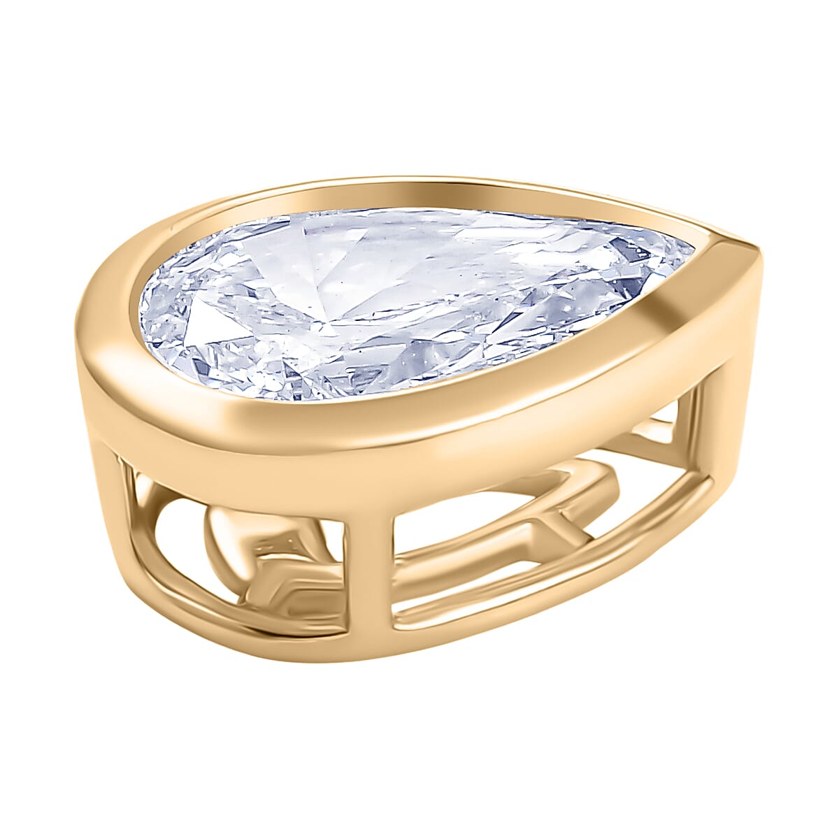 Luxuriant 9K Yellow Gold IGI Certified (VS-EF) Lab Grown Diamond Pear Pendant 1.04 Ct.