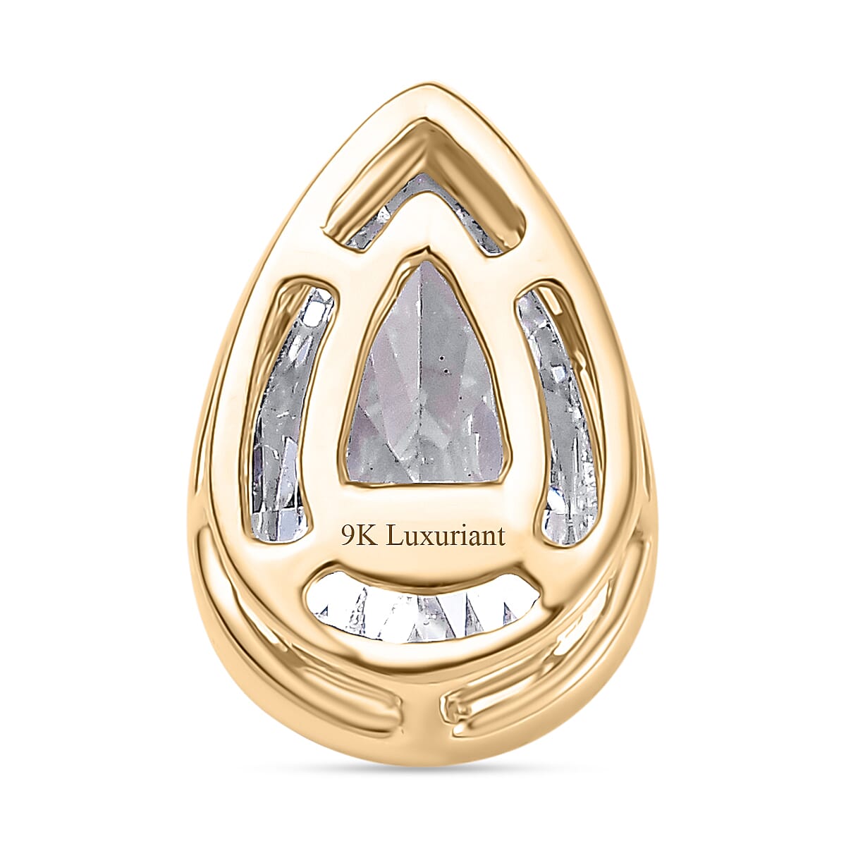 Luxuriant 9K Yellow Gold IGI Certified (VS-EF) Lab Grown Diamond Pear Pendant 1.04 Ct.