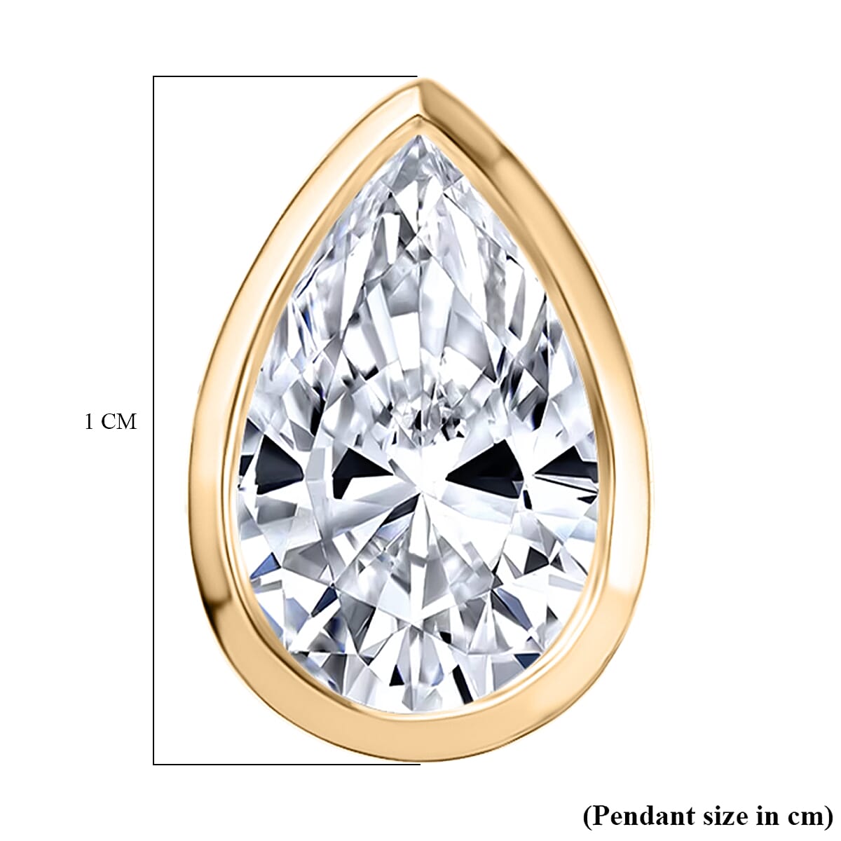 Luxuriant 9K Yellow Gold IGI Certified (VS-EF) Lab Grown Diamond Pear Pendant 1.04 Ct.