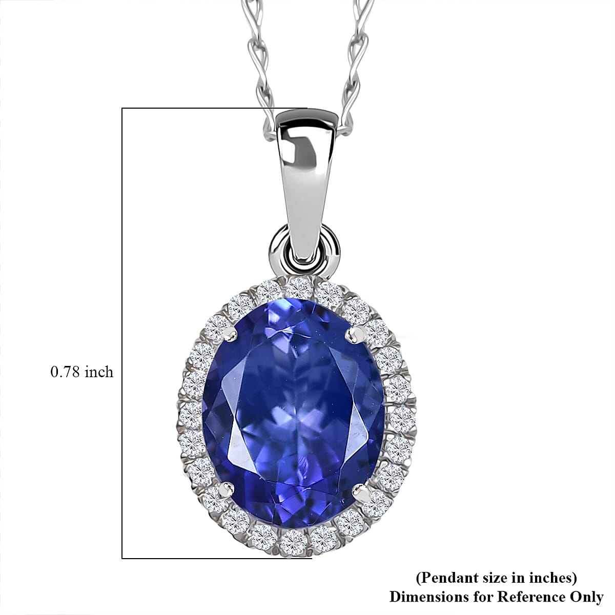 Rhapsody 950 Platinum AAAA Tanzanite White Diamond EF, VS Solitaire Pendant, Platinum Wt.3 Gms  3.220  Ct.