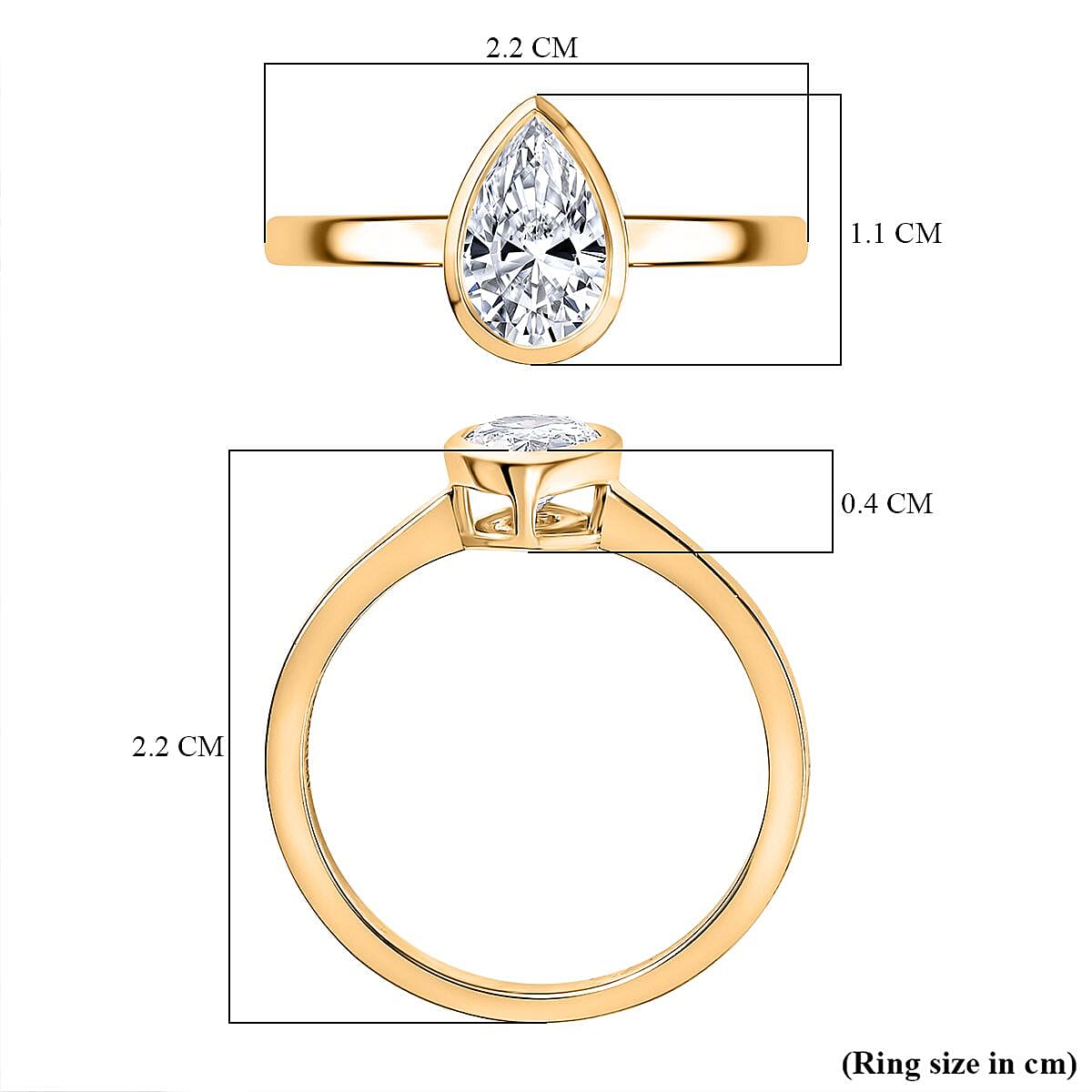 Luxuriant Diamond 9K Yellow Gold IGI Certified (VS-E-F) Pear Cut Lab Grown Diamond Solitaire Ring 1.05 Ct. Luxuriant Diamond 9K Yellow Gold IGI Certified (VS-E-F) Pear Cut Lab Grown Diamond Solitaire Ring 1.05 Ct.