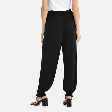 Tamsy Casual Harem Pants (One Size, 8-16) - Black