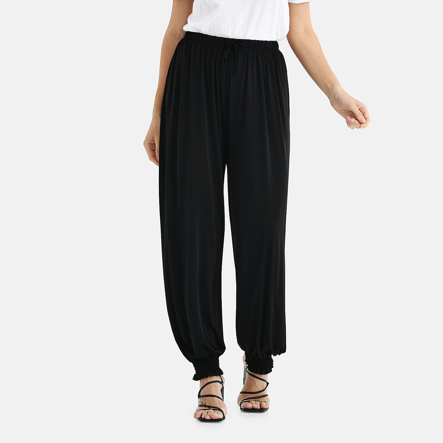 Tamsy Casual Harem Pants (One Size, 8-16) - Black