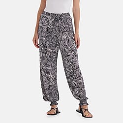 Tamsy Casual Harem Pants (One Size, 8-16) - Black
