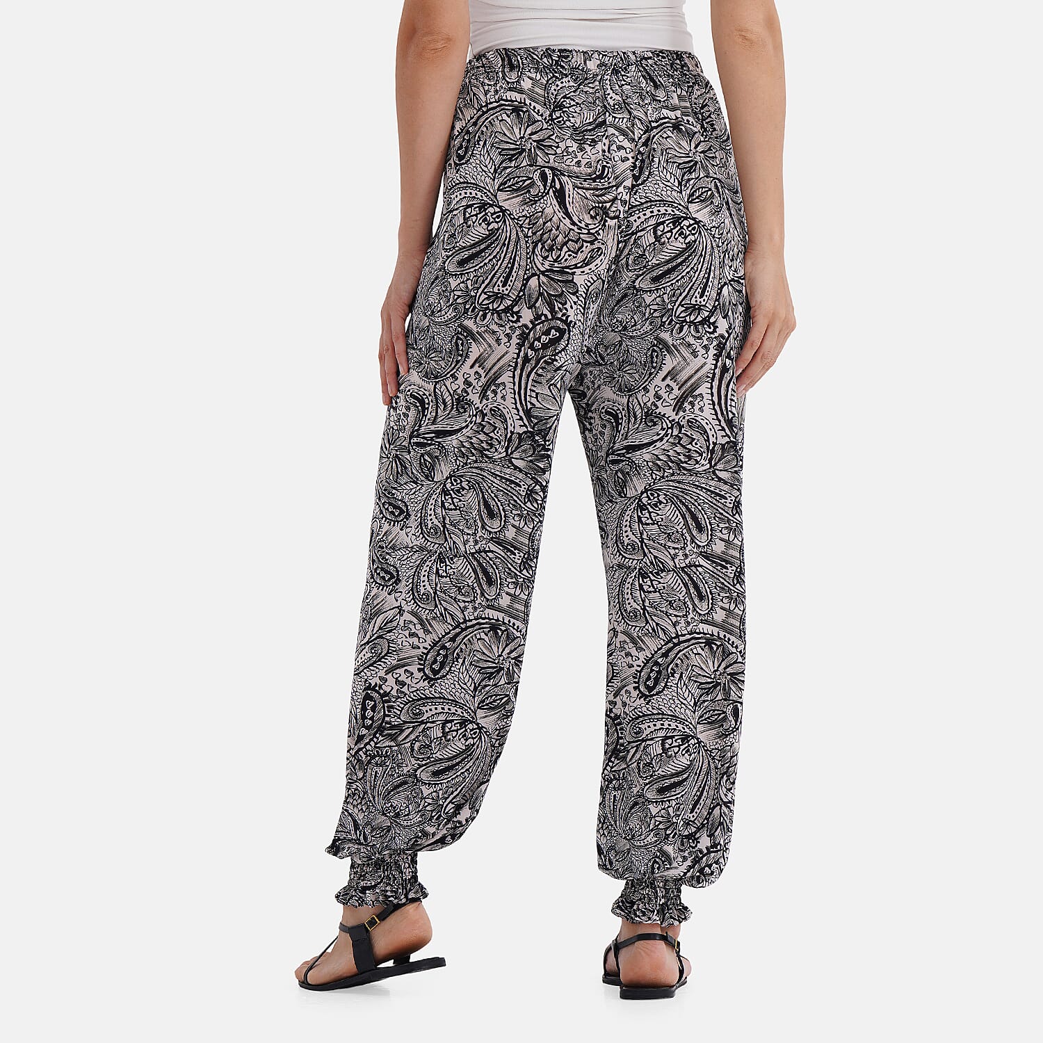 Tamsy Casual Harem Pants (One Size, 8-16) - Black