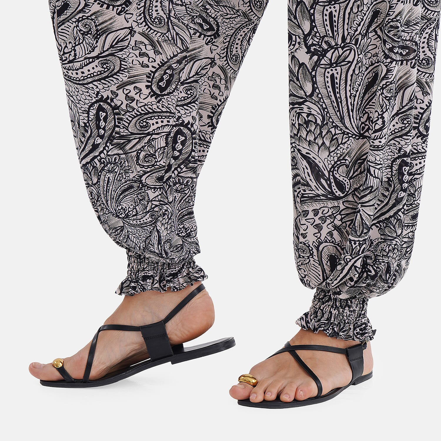 Tamsy Casual Harem Pants (One Size, 8-16) - Black