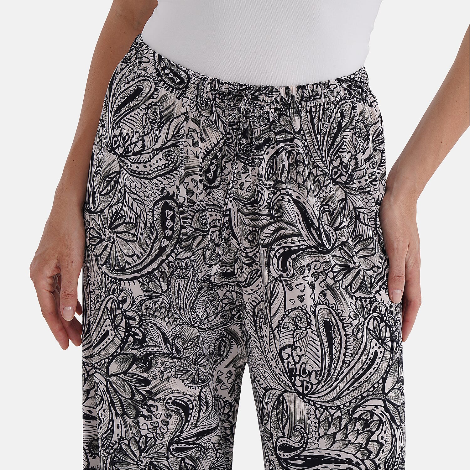 Tamsy Casual Harem Pants (One Size, 8-16) - Black