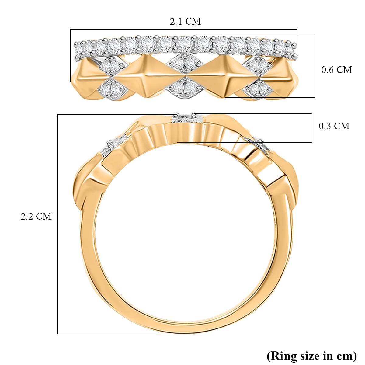 GP Milano Collection - White Diamond & Kanchanaburi Blue Sapphire Ring in 18K Vermeil Yellow Gold Plated Sterling Silver GP Milano Collection - White Diamond & Kanchanaburi Blue Sapphire Ring in 18K Vermeil Yellow Gold Plated Sterling Silver